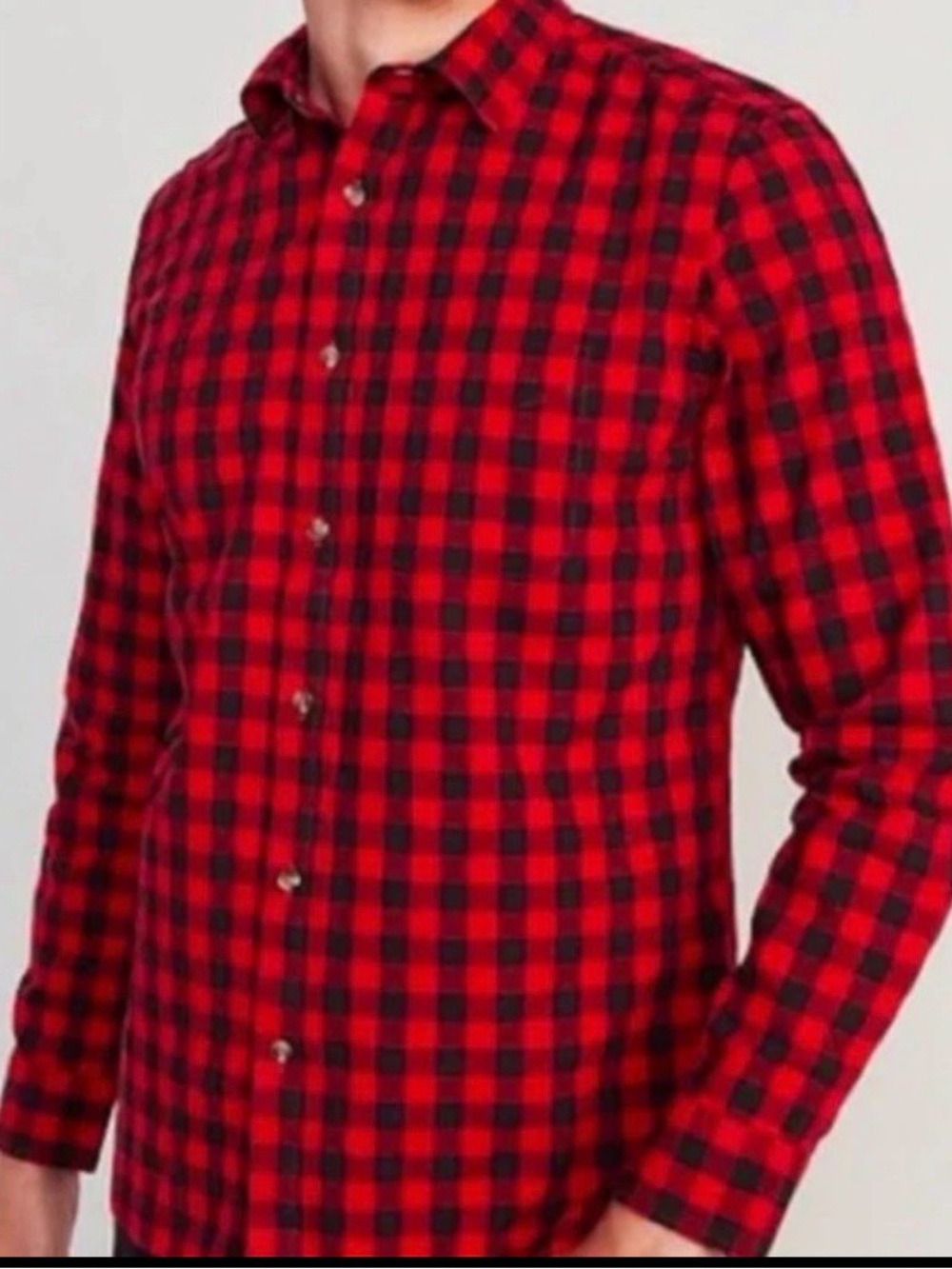 Old Navy Men’s Button Down Collared Red Checkered shirt. XXL